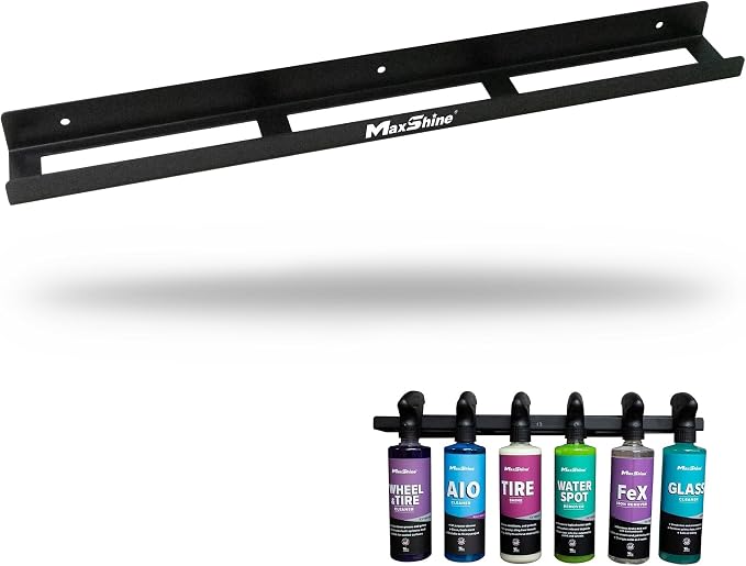 Maxshine Universal Trigger Bottle Holder – Wall-Mount Organizer Holds 8 Spray Bottles – Lightweight & Durable Rack for Garage Storage, Car Wash, Auto Detailing & Cleaning Supplies (Brand)