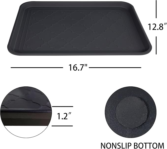 Boot Tray for Entryway Indoor, Heavy Duty Shoe Mat Tray 3 Packs, 16.7"x12.8" Waterproof Shoe Trays