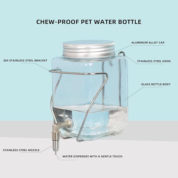 Guinea Pig Watter Bottle, Rabbit Non drip Water Dispenser, Suitable for Totoro, Birds, Hamsters, Guinea Pigs, and Other Small Animals(25 oz)