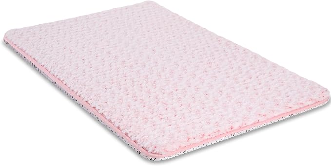 Dog Bed for Crate Pad, High Resilience Foam Crate Mat Bed, 35x22, Pink | Kennel Mat Bed for Medium Large Dogs, Supportive, Non-slip Bottom, Lightweight & Portable, Washable, Suit for Travel, Trunk