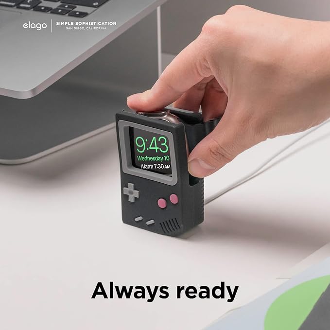 elago W5 Stand for All Apple Watch Series | Ultra3/Ultra2/Ultra/11/10/9/8/7/6/5/4/3/2/1/SE3/SE2/SE1, 49mm, 46mm, 45mm, 44mm,42mm (Black)
