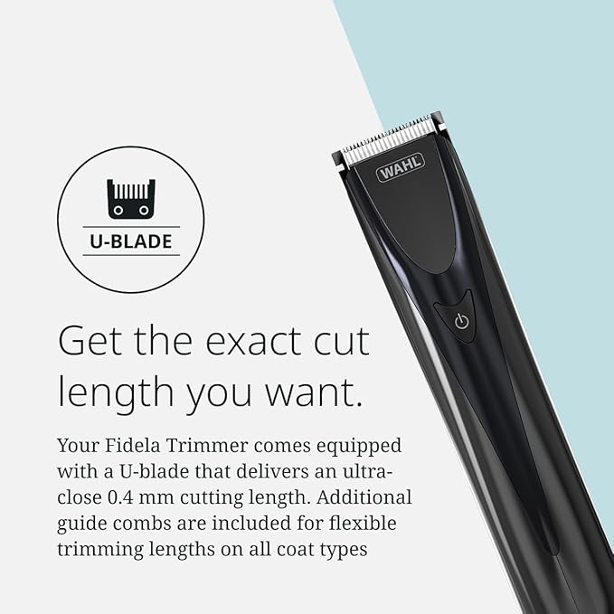 Wahl Pro Animal Fidela Trimmer - Cordless Dog & Cat Hair Trimmer - for Sensitive Areas - Essential Grooming Tools - with 3 Guide Combs