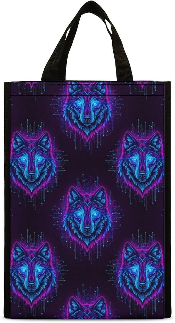 Reusable Insulated Lunch Bag Portable Lunch Tote Cooler Bag Compatible with Neon Wolf Thermal Lunchbox Food Containers Organizer