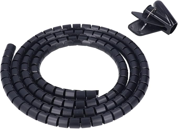 Spiral Cable Wrap Organizer 20mm | Cord Management for Home/Office/Pet Protection | Flexible Wire Tube Cuts to Length | Tidy TV/DVD/PC Cables (2m)