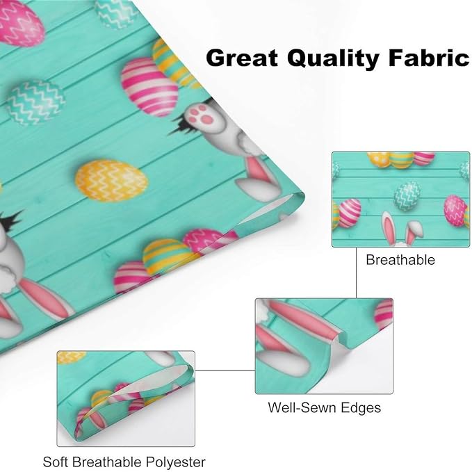 Lightweight Pet Scarf for Small to Large Dogs and Cats, Adjustable Scarves for Costume Accessories, Casual Daily Use (Wooden Easter Eggs Bunny Rabbit)