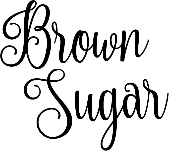 Brown Sugar 5w x 4.5h Label | Kitchen Pantry Organization | Die Cut Vinyl Decal | Black Fancy Font (Sticker Only)