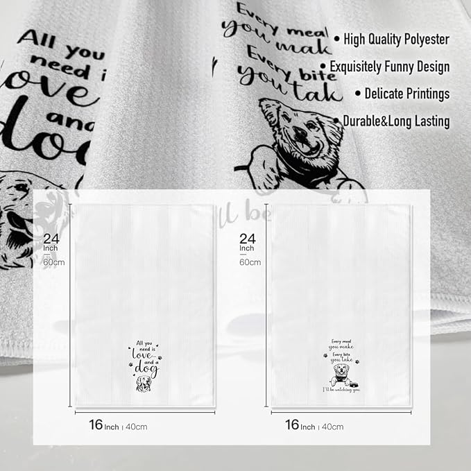 Kitchen Towels - Funny Dishcloth, Polyester Bar Drying Hand Cloth, Bathroom Decorations, High Absorbent Tea Towel - Dog Lover, Owner, Mom Hostess Housewarming Gifts