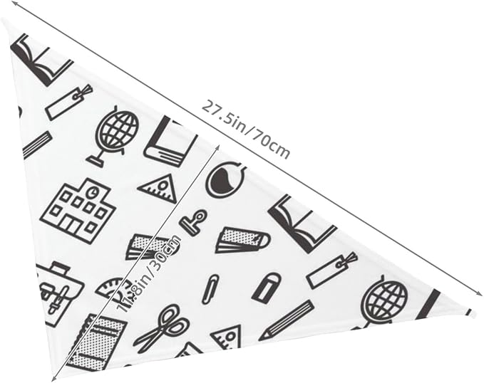 Teacher's Pet Dog Bandana,Funny Bandana Gift,Photo Prop Accessories for Dog Lovers Owner Gift,Triangle Reversible Fall Scarf, Adjustable (Back to School Season-Black and White)
