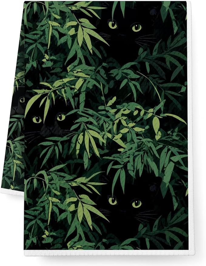 Funny Black Cats Kitchen Hand Towel Decor Cat Gifts for Women Cat Mom Lover Lady,Cats Themed Dish Towels Baking Cooking Drying Cloth Birthday Gifts for Her,Cute Hand Towel Bathroom Décor