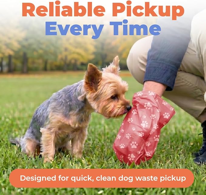 Best Pet Supplies Poop Bags for Dogs - Red, 240 Count | Scented, Leak-proof, Easy-Tear perforations, 15 Thick Bags per roll, Outdoor Walking & Travel, Fits Standard Holders