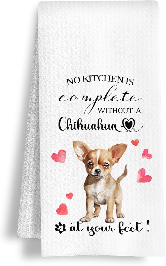 Chihuahua Gifts Kitchen Towels, Gifts for Chihuahua Lovers, Dog Lover Owner Gift for Women Men Decorative Dish Tea Hand Towels for Kitchen, 16x24 Inch