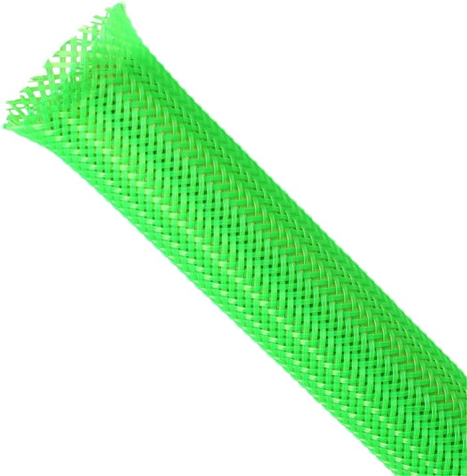 Braided Expandable Cable Sleeve, PET Wire Loom, Flexible Mesh Sleeving Cord Management for TV, Computer, Home Theater, Automotive, Protect Cat from Chewing Cords (Green, 3/8" x 25ft)