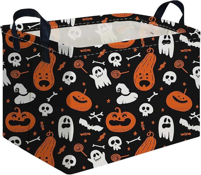 Halloween Ghost thriller basket,Empty Halloween basket,Horror and thriller decor,Trick or Treat Box for Boys and Girls,Horror decor(Cute pumpkin)