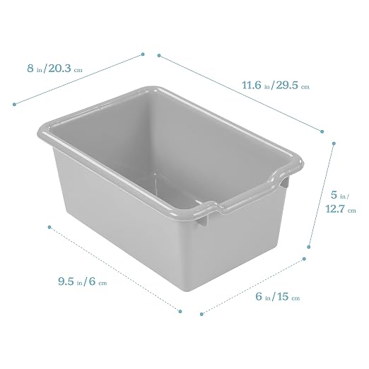 ECR4Kids Scoop Front Storage Bins, Multipurpose Organization, Contemporary, 10-Piece | Durable plastic, GREENGUARD Gold Certified, 1.2 gallon capacity, lightweight & nestable, built-in handle, classroom/home use