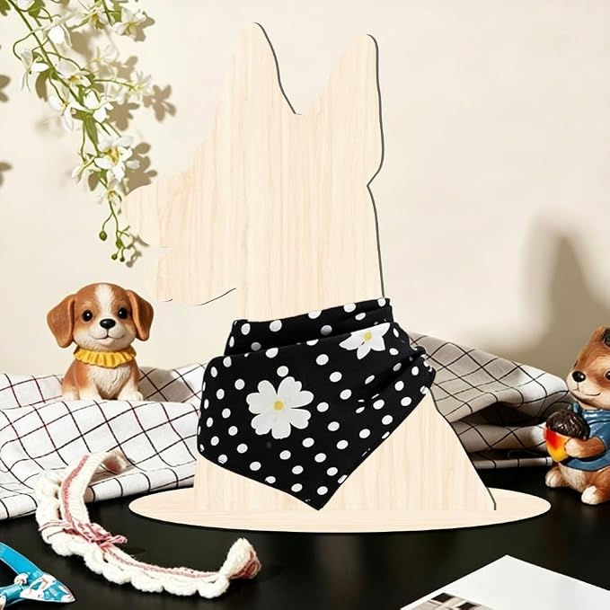 Pet Clothing Display Stand 11.8 x 9.1 x 0.2 Inch Dog Mannequin for Clothing Scarf Bandana Wood Dog Silhouette Display Stand for Pet Store Shops Window Show Photography Prop Home Decoration