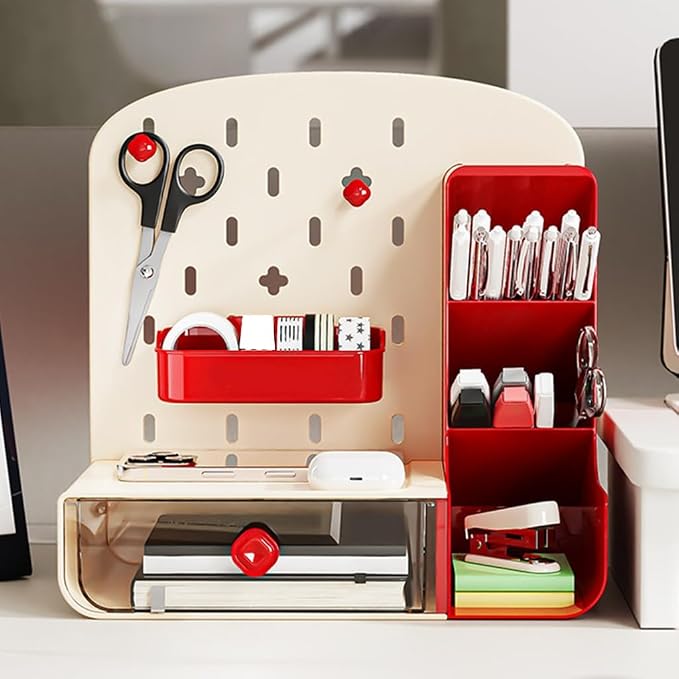 Portable Drawer Makeup Pen Organizers with Pegboard Designs PET Construction