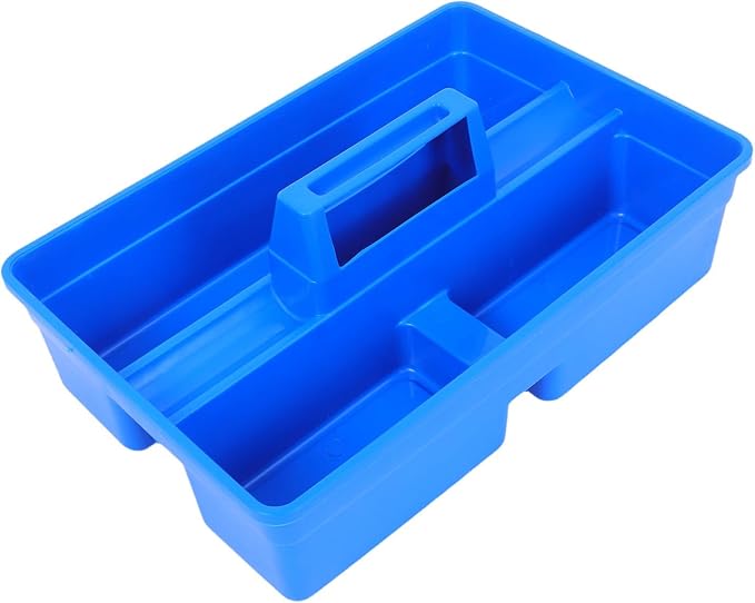 DOITOOL Portable Divided Tote Organizer Box for Veterinary Tools, Hard Plastic Storage Case with Handle, Multiuse Organizer for Farm and Livestock Supplies, Blue