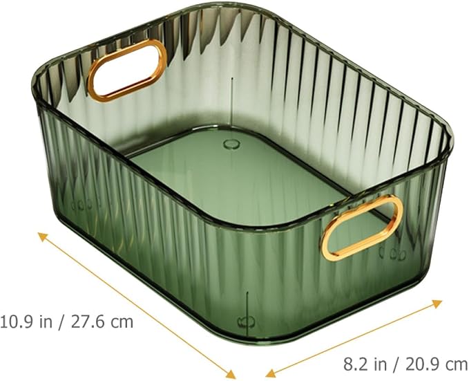 Desktop Makeup Organizer Box PET ABS Compact Open Storage | Skincare Storage Container, Dressing Table Use, Simple Stylish Shape, Space Saving Organization