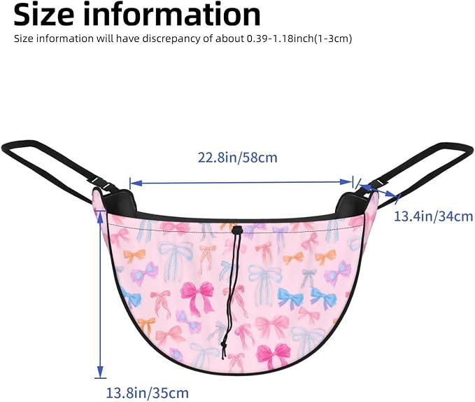 Pastel Bow Car Seat Organizer Backseat Storage Bag, Large Waterproof Vehicle Organizer With Adjustable Straps For Gear Essentials, Fits Most Cars