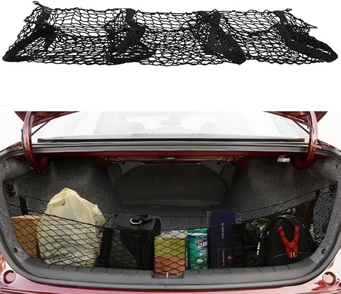 Car Nets Cargo Net Trunk Bed Organizer Mesh Storage Net Truck Accessories Bed Grocery Holder For SUV Car Pickup Truck Bed Cargo Net (Black)