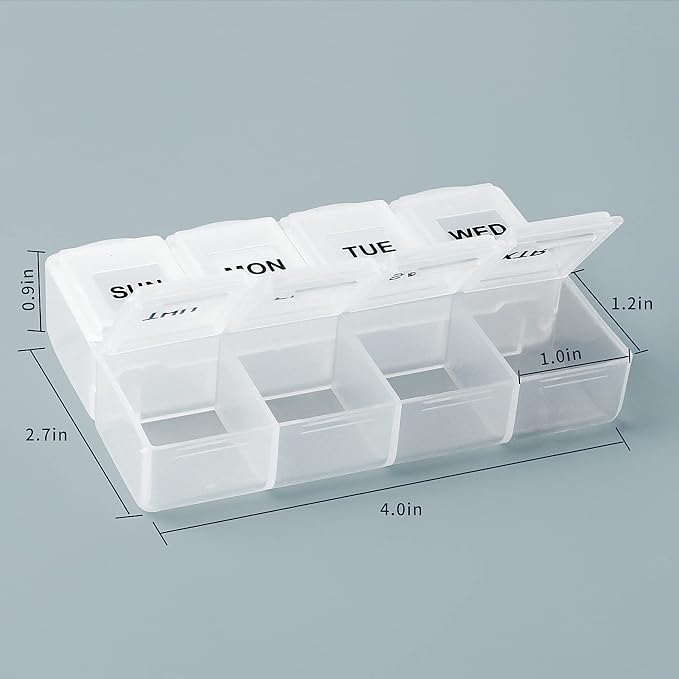 Serfeymi Weekly Pill Organizer 3 Pack Medicine Organizer Travel Pill Box 7 Day Pill Case for Purse Pill Container Pill Holder Daily Pill Boxes Organizer for Medication, Vitamin, Supplement