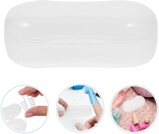 Ciieeo 20pcs Pet Finger Toothbrush Storage Box Pp Carry Case | Easy to Clean, Protects Brush Tips, Portable for Pet Owners, Compact Organizer with View