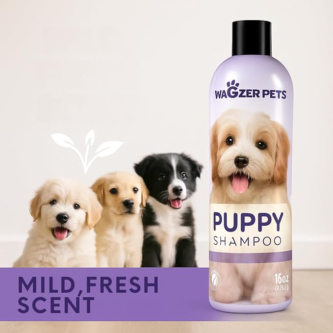 Puppy Shampoo | Natural Puppy Formula Dog Shampoo for Sensitive Skin | Gentle Support Shampoo for Dogs | Puppy Wash for Itchy Skin, Soothes, Cleanses, and Moisturizes | 16 oz
