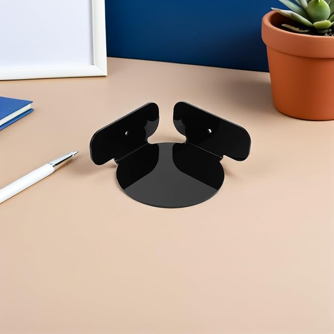 ABOOFAN 2pcs Security Camera Wall Shelf and Speaker Mount Bracket for Home, Black Circular Corner Wall Router Holder for Monitor Storage and Small Organization