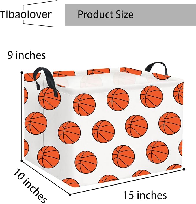 Rectangular Kids Storage Basket Gift Basket Baby Storage Basket Cute Toy Storage Bin Organizer Shelf Book Basket Room Decor(Basketballs)