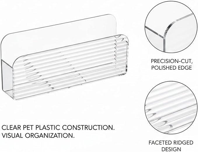 Wall-Mounted Medicine Cabinet Organizer, Clear PET Plastic Storage Box for Bathroom Vanity and Mirror Cabinet Interior (1 PC)