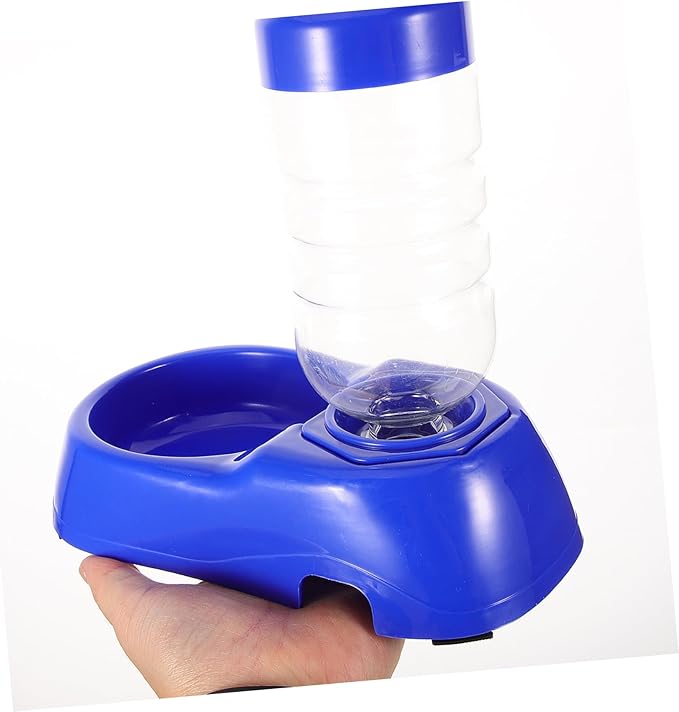 balacoo Dog Waterer Pet Food Feeder and Water Water Dispenser Bowl Gravity Water Bowl for Dogs Cats (Blue)