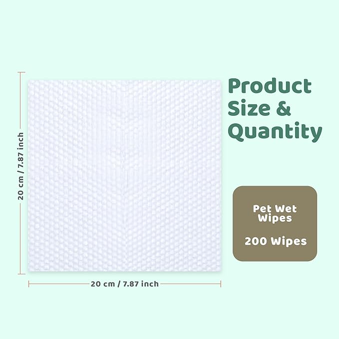 NAVZA® Dog Wipes for Dogs and Cats - Extra Large & Thick Pet Wipes, Moisture-Rich Hydrating Wipes, Hypoallergenic & Rinse-Free Wipes for Body, Face, Paws, Butt, Ears & Eyes - (7.87 x 7.87 in)