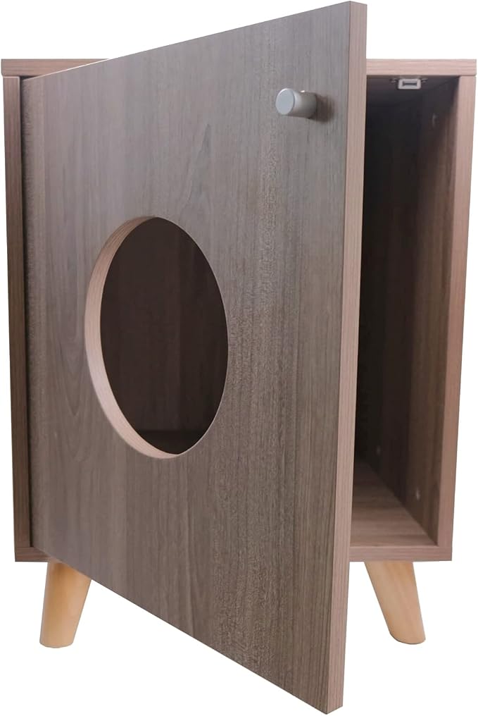 Midlee Hidden Cat Litter Box Furniture- Small- Wood Enclosure Nightstand Table Pet Washroom