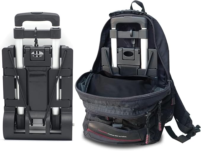 Folding Hand Truck Aluminum Trolley,Small Dolly, Foldable Hand Cart, | Folding Hand Cart, 2 Wheel Luggage Dolly,Expandable Large Chassis Foldable into Backpack Trolley