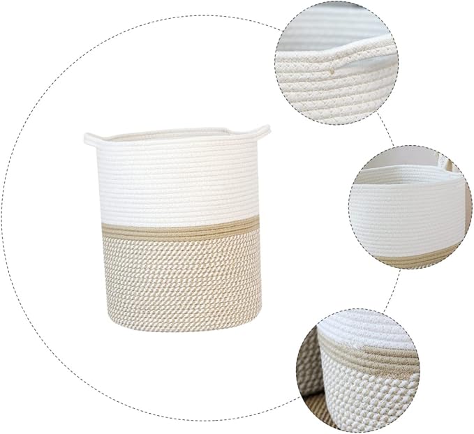 MERRYHAPY Multifunctional Rope Storage Basket for Pet Toys Laundry and Sundries Stylish Organizer Bin Portable Handle