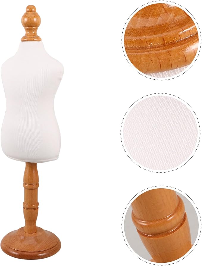 Small Pet Mannequin Dress Form Stand for Cats and Dogs – Portable Wooden Sewing Model for Dog Shirt Display and Pet Apparel Storage Rack