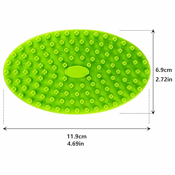 Dog Bath Brush, Green Double-Sided Shampoo Massage Brush, Adjustable Collar Handle for Grooming Short and Long Haired Pets(1pcs)