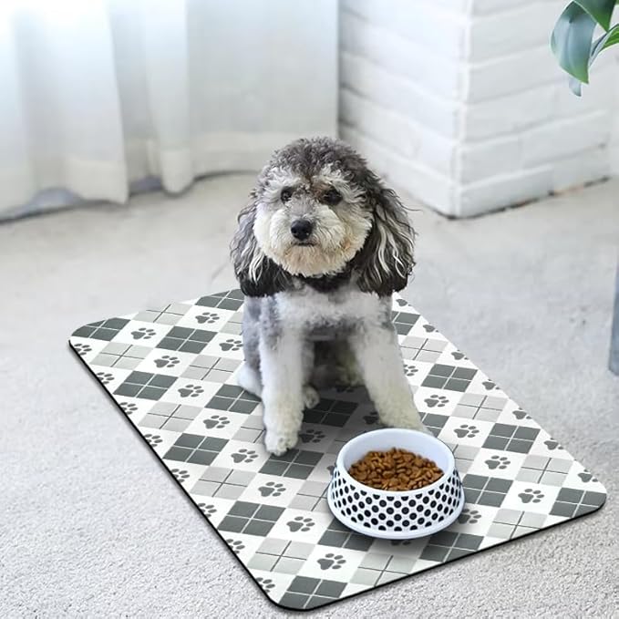 Pet Feeding Mats - Waterproof, Absorbent, 24 x 32 inch for Dogs & Cats