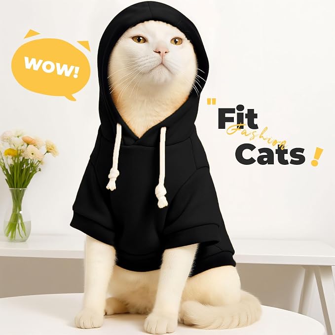 PETCARE Basic Dog Hoodie Sweaters for Small Medium Large Dogs Cats Puppy Clothes Soft Warm Fleece Dog Hoodies Sweatshirt with Small Pockets Fall Winter Chihuahua Dachshund Golden Retriever Outfits