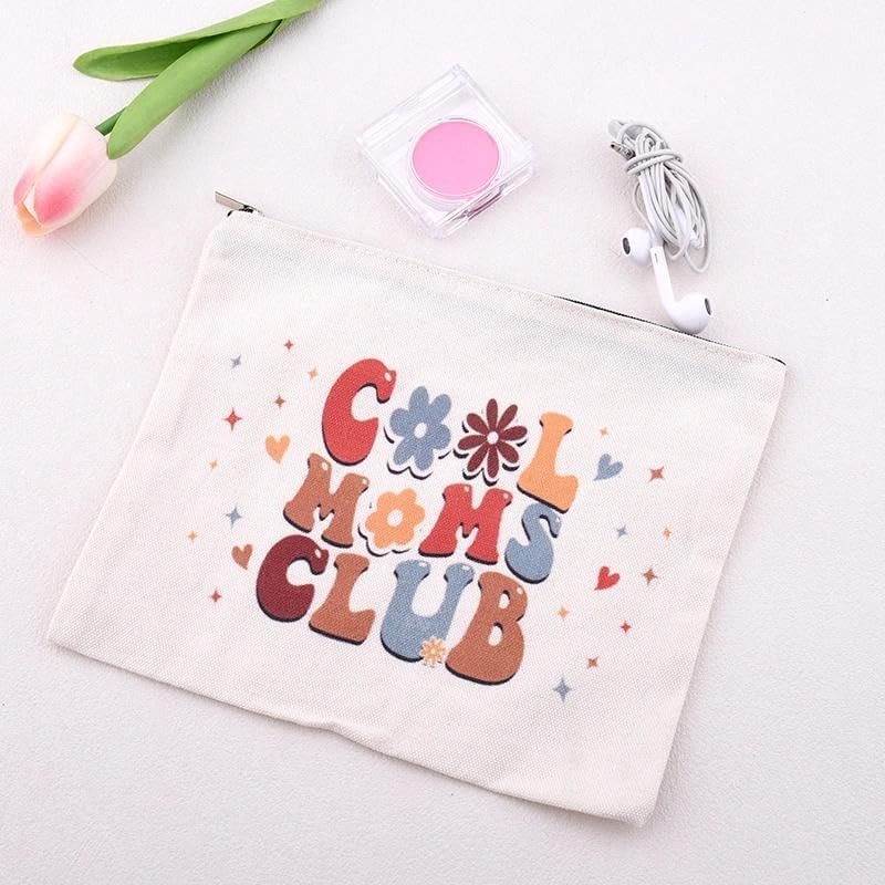 Cool Mom Club Bag Gift Mothers Day Gifts for Mom from Daughter Son New Mom Essentials Must Haves Mother Cosmetic Pouch Mother Travel Makeup Toiletry Bag Mama Christmas Birthday Gift Idea Mommy Present