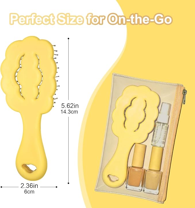 Cloud Shape Small Dog Grooming Brush - Perfect for Shih Tzus, Yorkies, and Maltipoos - Ideal Puppy Hair Brushes for Maltese and Small Breeds (Yellow ）