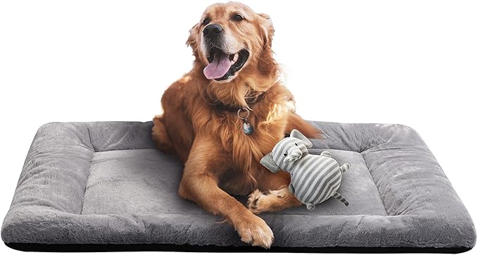 Dog Crate Pad Washable Dog Bed for Crate Large Cozy Mat 42-Inch Gray | Ultra Soft Kennel Pad,Anti-Slip Bottom,Fits for Most Metal Crates,Comfortable Sleeping Pet Mat