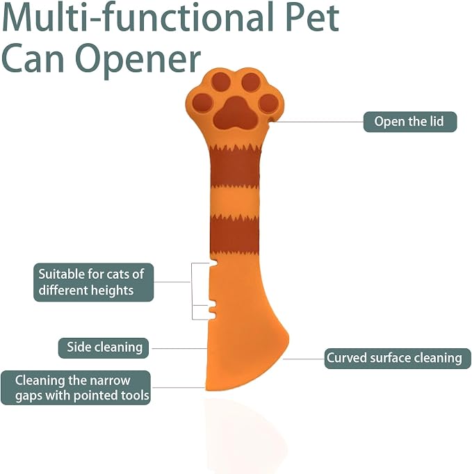 Cat Spoons for Wet Food Pet Can Lid Cover | Silicone Multi-Function Cute Paw Shape Opener Spatula Cat Food Spoon Cat Food Can Lid (Mixing colors)