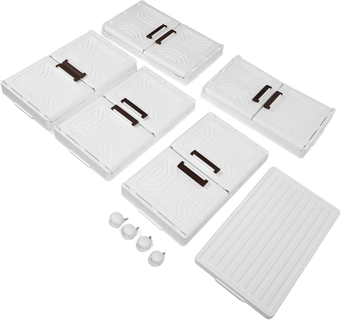Brrnoo Multi-tier folding storage bin with wheels, 5 layers, 30x30x119 cm