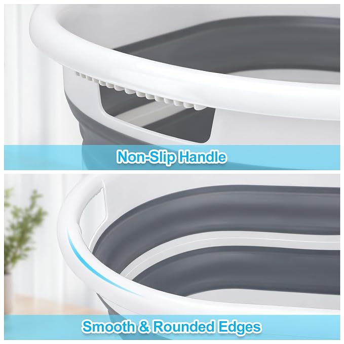 Collapsible Dog Bathtub, Portable Pets Bathing Tub for Puppy Cats, Gray | Foldable Washing Tub, for Small Pets, Multi-Functional, Indoor, Outdoor