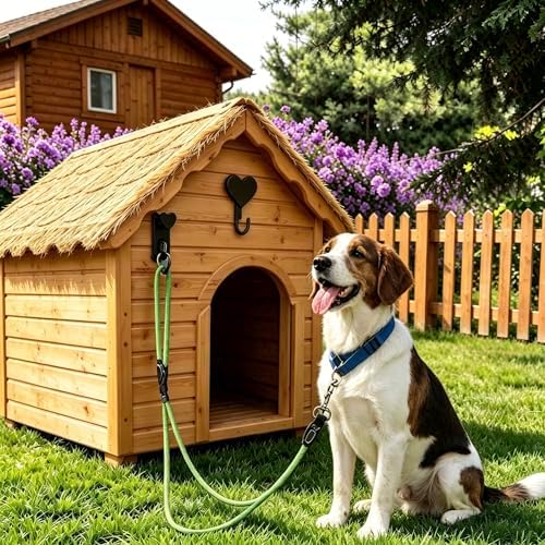 ESPETS Dog Tie-Out Leash Holder for Wall, Pet Leash & Accessory Hook（Black）