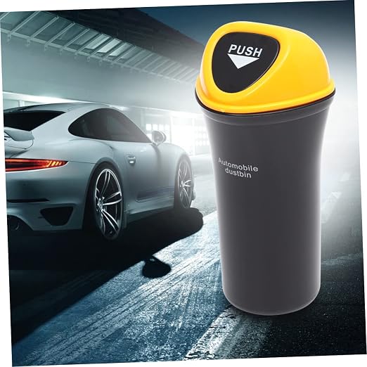 Portable Trash Can with Leakproof Cover Clip Vehicle Garbage Bin Organizer for Cars Office Home Space Saving for Food Supplies Pet Items Storage