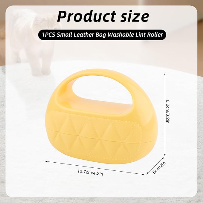 Lint Roller with Washable Sticky Roller Head,Reusable Mini Lint Roller Pet Hair Remover,Portable Lint Remover for Dog,Cat Hair,Clothes,Furniture