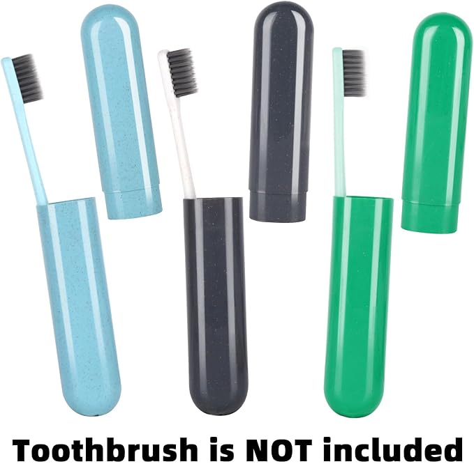 Hooqict 4 Pack Travel Toothbrush Case Portable Travel Toothbrush Holder Plastic Toothbrush Container Protector Cover for Traveling, Camping, Home, School, Business