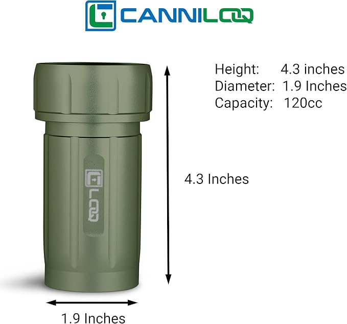 TXD120 Airtight Storage Jar and Smell Proof Container Keeps Herbs Fresh for Months, 120ml, Green Body, Green Cap